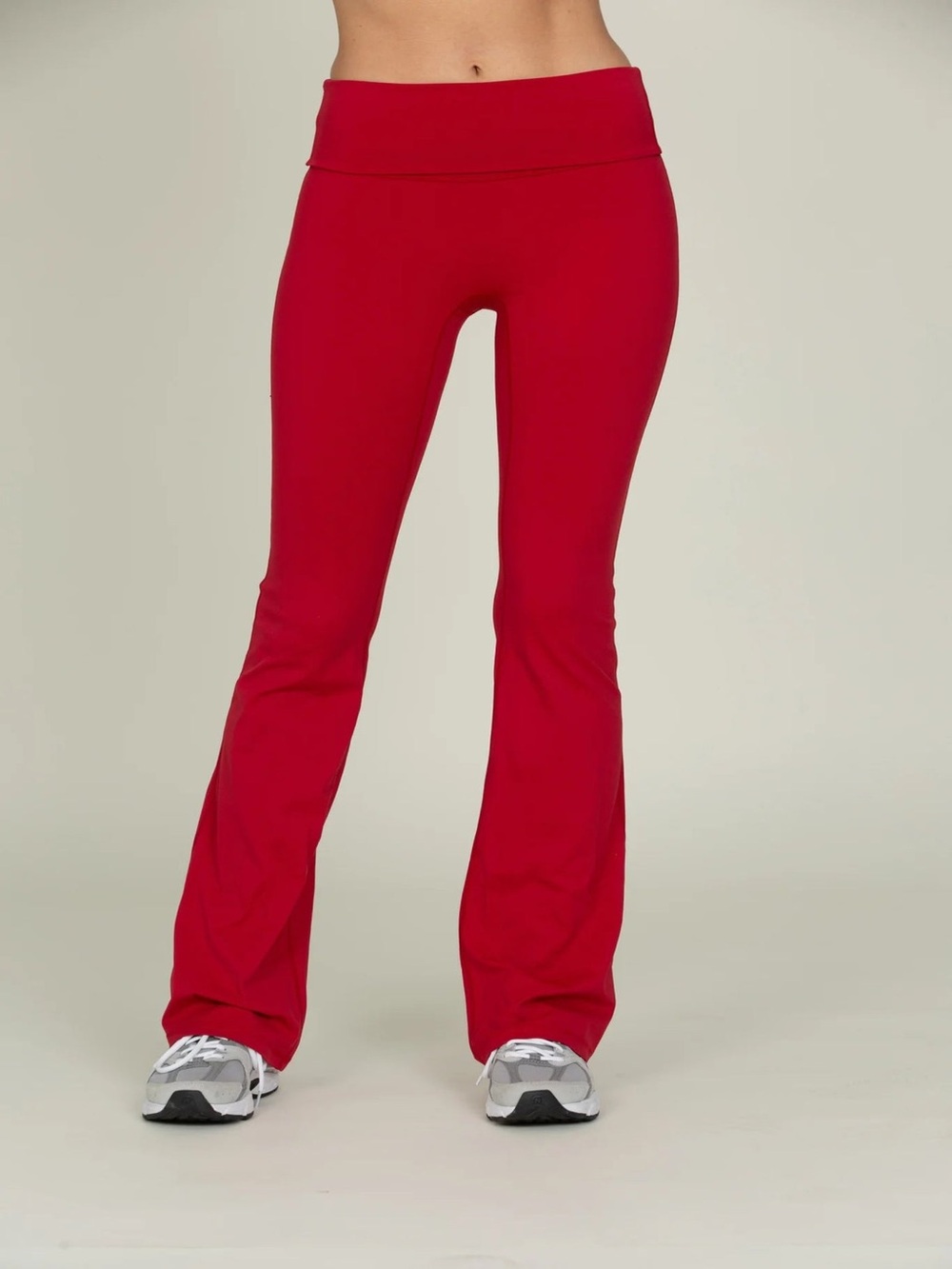 Gold Hinge Essential Fold Over Flare Pants - Ruby, M
